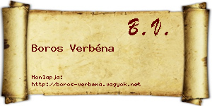 Boros Verbéna névjegykártya