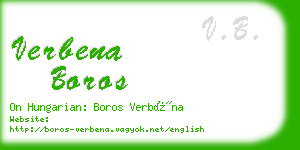 verbena boros business card
